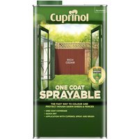 Cuprinol One Coat Sprayable Shed & Fence Paint - Rich Cedar - 5L
Cuprinol One Coat Sprayable Shed & Fence Paint - Rich Cedar - 5L