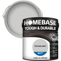 Homebase Tough & Durable Matt Paint - Feather Grey 2.5L 
Homebase Tough & Durable Matt Paint - Feather Grey 2.5L
