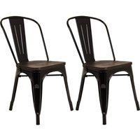 Pair of Metal & Wood Dining Chairs - Black
Pair of Metal & Wood Dining Chairs - Black