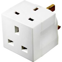 Masterplug 2 Socket Fused Adaptor White