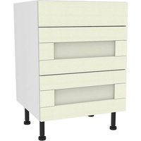 Timber Shaker Ivory 600mm 3 Drawer Premium Unit