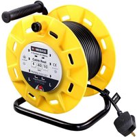 Masterplug 4 Socket Cable Reel 40m Yellow/Black 
Masterplug 4 Socket Cable Reel 40m Yellow/Black