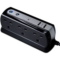 Masterplug 6 Socket 2 USB Surge Compact Extension Lead 2m Gloss Black
Masterplug 6 Socket 2 USB Surge Compact Extension Lead 2m Gloss Black
