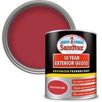 Sandtex Exterior 10 Year Gloss Paint - Pillar Box Red - 750ml
Sandtex Exterior 10 Year Gloss Paint - Pillar Box Red - 750ml