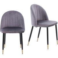 Illona Velvet Dining Chairs - Set of 2 - Grey
Illona Velvet Dining Chairs - Set of 2 - Grey