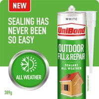 UniBond Outdoor Fill & Repair Sealant White Cartridge 389g
UniBond Outdoor Fill & Repair Sealant White Cartridge 389g