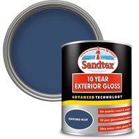 Sandtex Exterior 10 Year Gloss Paint - Oxford Blue - 750ml
Sandtex Exterior 10 Year Gloss Paint - Oxford Blue - 750ml
