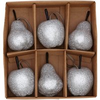 Silver Beaded Pears and Apples Christmas Tree Decorations - Pack of 6
Silver Beaded Pears and Apples Christmas Tree Decorations - Pack of 6