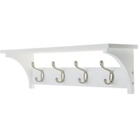 4 Coat Satin Nickel Hooks on White Shelf Combo
4 Coat Satin Nickel Hooks on White Shelf Combo