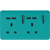 Trendi Switch 2 Gang 13Amp Socket (inc. USB ports) in Bright Teal
Trendi Switch 2 Gang 13Amp Socket (inc. USB ports) in Bright Teal