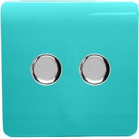 Trendi Switch 2 Gang 120 Watt LED Dimmer Switch in Bright Teal
Trendi Switch 2 Gang 120 Watt LED Dimmer Switch in Bright Teal