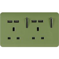 Trendi Switch 2 Gang 13Amp Socket (inc. USB ports) in Moss Green
Trendi Switch 2 Gang 13Amp Socket (inc. USB ports) in Moss Green