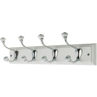 White Hook Rail - Polished Chrome - 4 Hooks
White Hook Rail - Polished Chrome - 4 Hooks