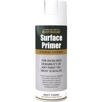 Rust-Oleum Surface Primer Spray Paint - White - 400ml
Rust-Oleum Surface Primer Spray Paint - White - 400ml