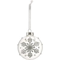 Silver Glitter Snowflake Glass Christmas Tree Bauble
Silver Glitter Snowflake Glass Christmas Tree Bauble