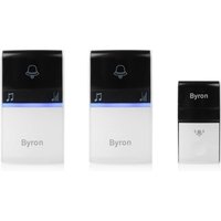 Byron 23415UK 100m Twin Plug-in Wireless Kinetic Doorbell set
Byron 23415UK 100m Twin Plug-in Wireless Kinetic Doorbell set