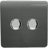 Trendi Switch 2 Gang 120 Watt LED Dimmer Switch in Charcoal
Trendi Switch 2 Gang 120 Watt LED Dimmer Switch in Charcoal