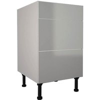 High Gloss Slab Grey 500mm 3 Drawer Premium Unit