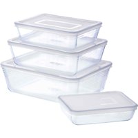 Pyrex Cook & Freeze Rectangular 4 Piece Food Storage Set - White