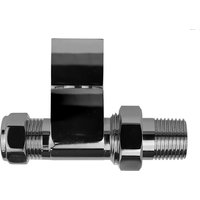 Straight Square Headed Radiator and Towel Rail Valve Set - Chrome