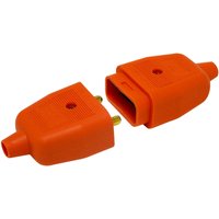 Masterplug Heavy Duty 2 Pin Flex Plug and Socket Connector Orange