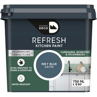 Maison Deco Refresh Kitchen Cupboards, Worktops & Splashbacks Paint Inky Blue 750ml
Maison Deco Refresh Kitchen Cupboards, Worktops & Splashbacks Paint Inky Blue 750ml