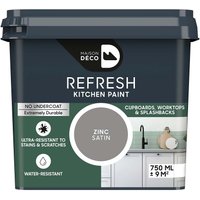 Maison Deco Refresh Kitchen Cupboards, Worktops & Splashbacks Paint Zinc 750ml
Maison Deco Refresh Kitchen Cupboards, Worktops & Splashbacks Paint Zinc 750ml