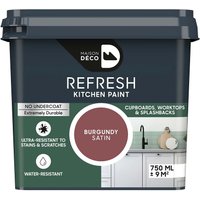 Maison Deco Refresh Kitchen Cupboards, Worktops & Splashbacks Paint Burgundy 750ml
Maison Deco Refresh Kitchen Cupboards, Worktops & Splashbacks Paint Burgundy 750ml
