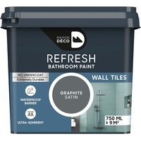 Maison Deco Refresh Bathroom Wall Tile Paint Graphite 750ml
Maison Deco Refresh Bathroom Wall Tile Paint Graphite 750ml