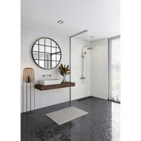 Wetwall Elite Tongue & Grooved Shower Wall Panel Quartzo Bianco - 2420mm x 1200mm x 10mm 
Wetwall Elite Tongue & Grooved Shower Wall Panel Quartzo Bianco - 2420mm x 1200mm x 10mm