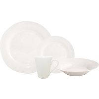 Milan Rim 16 Piece Dinner Set - White