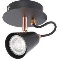 Emma single lamp spotlight, black/copper
Emma single lamp spotlight, black/copper