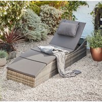 Folding Rattan Sunbed Lounger in Grey
Folding Rattan Sunbed Lounger in Grey