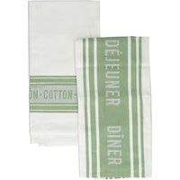 KitchenCraft Jacquard Tea Towels - Jacquard Green