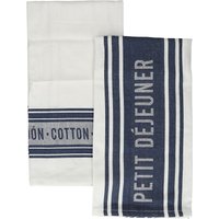 KitchenCraft Jacquard Tea Towels - Jacquard Dark Blue