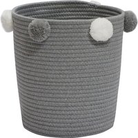 Round Cotton Rope Grey Pom Pom Basket
Round Cotton Rope Grey Pom Pom Basket