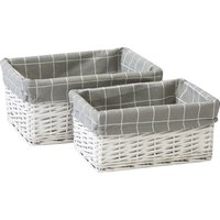 Set of 2 White Willow Lined Baskets
Set of 2 White Willow Lined Baskets