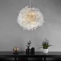 Hattie Feather Non-elec Light Shade - White
