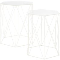 Hex Side Table Set Of 2 White
Hex Side Table Set Of 2 White