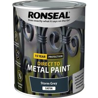 Ronseal Metal Paint Storm Grey Satin 750ml 
Ronseal Metal Paint Storm Grey Satin 750ml