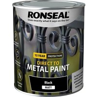 Ronseal Direct Metal Paint Black Matt 750ml
Ronseal Direct Metal Paint Black Matt 750ml