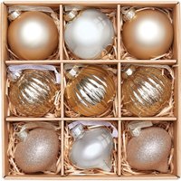 House Beautiful Gold Glass Christmas Tree Baubles - 9 Pack
House Beautiful Gold Glass Christmas Tree Baubles - 9 Pack