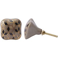 Black and Gold Ceramic Drawer Pull 
Black and Gold Ceramic Drawer Pull