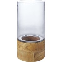House Beautiful Glass Hurricane Vase with Wooden Base
House Beautiful Glass Hurricane Vase with Wooden Base