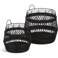 Set of 2 Black Rattan Storage Baskets
Set of 2 Black Rattan Storage Baskets
