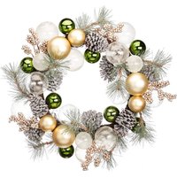 House Beautiful Bauble and Pinecone Christmas Wreath - 56cm
House Beautiful Bauble and Pinecone Christmas Wreath - 56cm