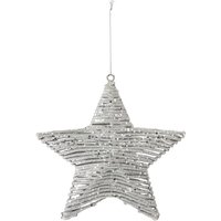 Silver Glitter Wire Star Hanging Christmas Decoration
Silver Glitter Wire Star Hanging Christmas Decoration