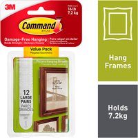 3M Large White Picture Hanging Strips - 12 Sets
3M Large White Picture Hanging Strips - 12 Sets