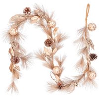 House Beautiful Gold Leaf and Bauble Christmas Garland - 180cm
House Beautiful Gold Leaf and Bauble Christmas Garland - 180cm