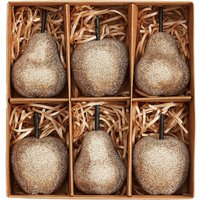 Gold Beaded Pears and Apples Christmas Tree Decorations - Pack of 6
Gold Beaded Pears and Apples Christmas Tree Decorations - Pack of 6